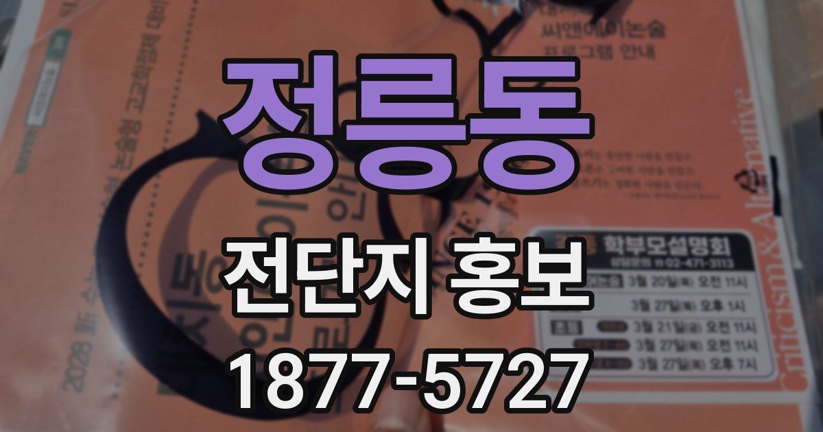 정릉동 전단지 홍보