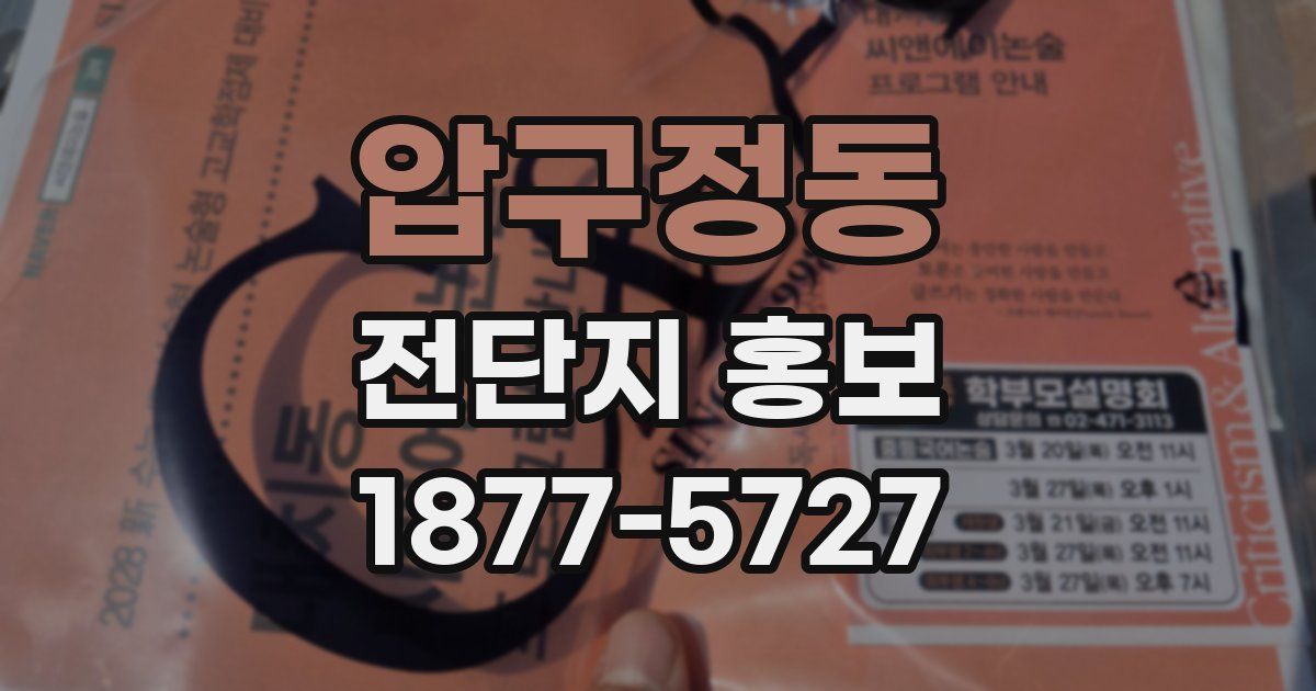 압구정동 전단지 홍보