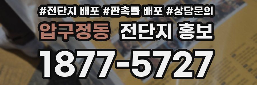 압구정동 전단지 홍보