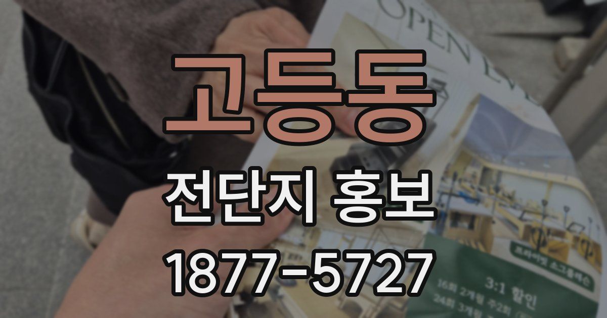 고등동 전단지 홍보