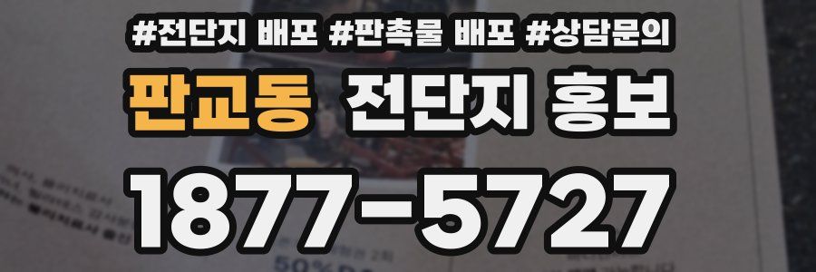 판교동 전단지 홍보