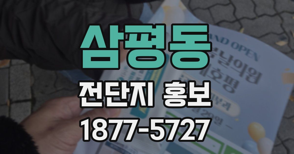 삼평동 전단지 홍보