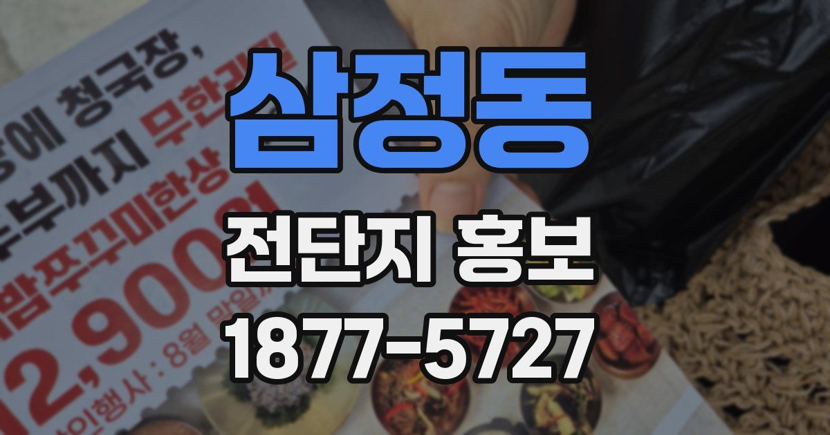 삼정동 전단지 홍보
