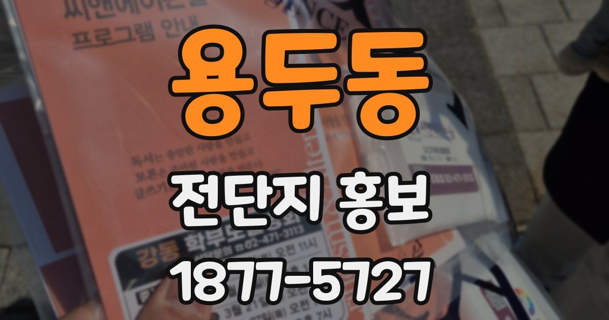 용두동 전단지 홍보