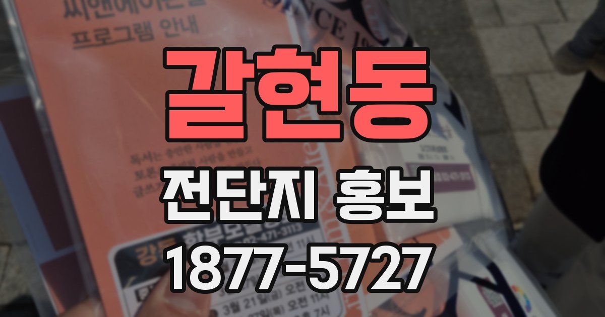 갈현동 전단지 홍보