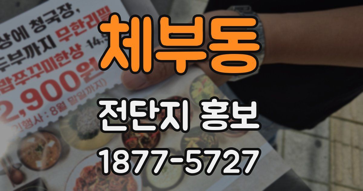 체부동 전단지 홍보