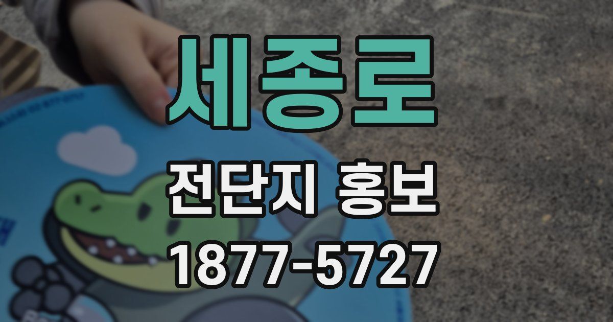 세종로 전단지 홍보