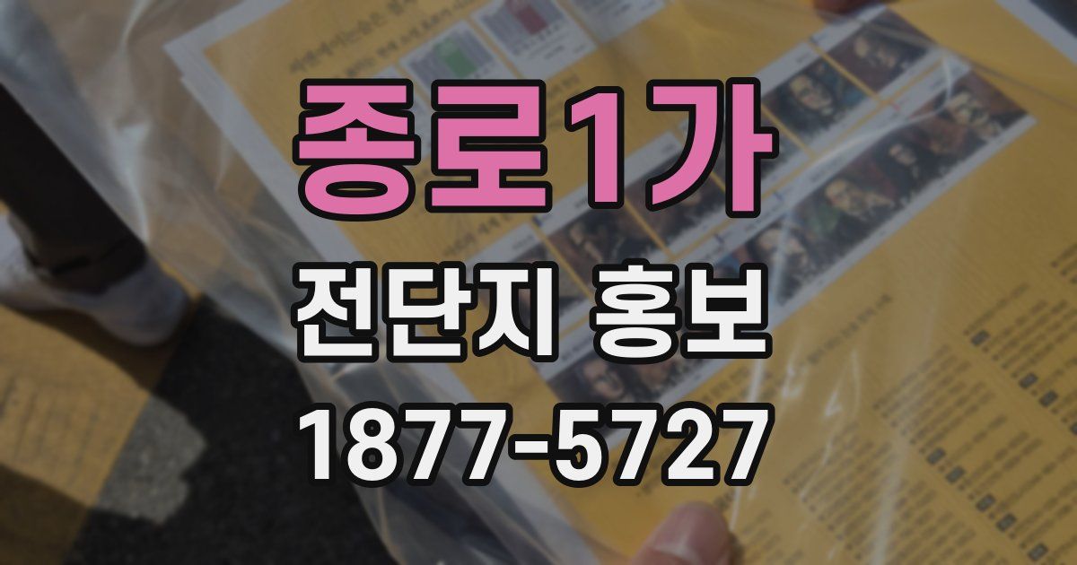 종로1가 전단지 홍보