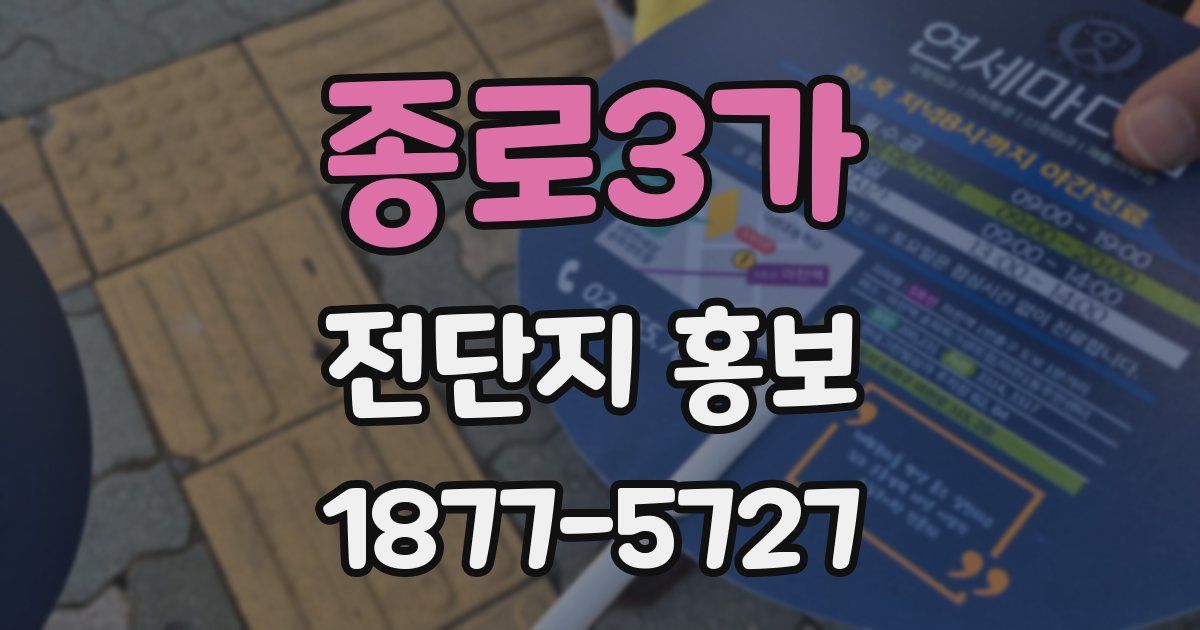 종로3가 전단지 홍보
