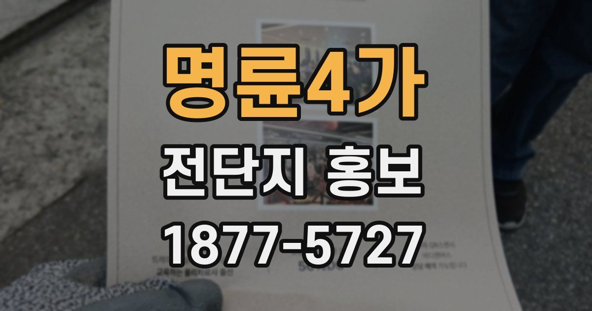 명륜4가 전단지 홍보