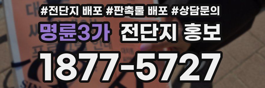 명륜3가 전단지 홍보