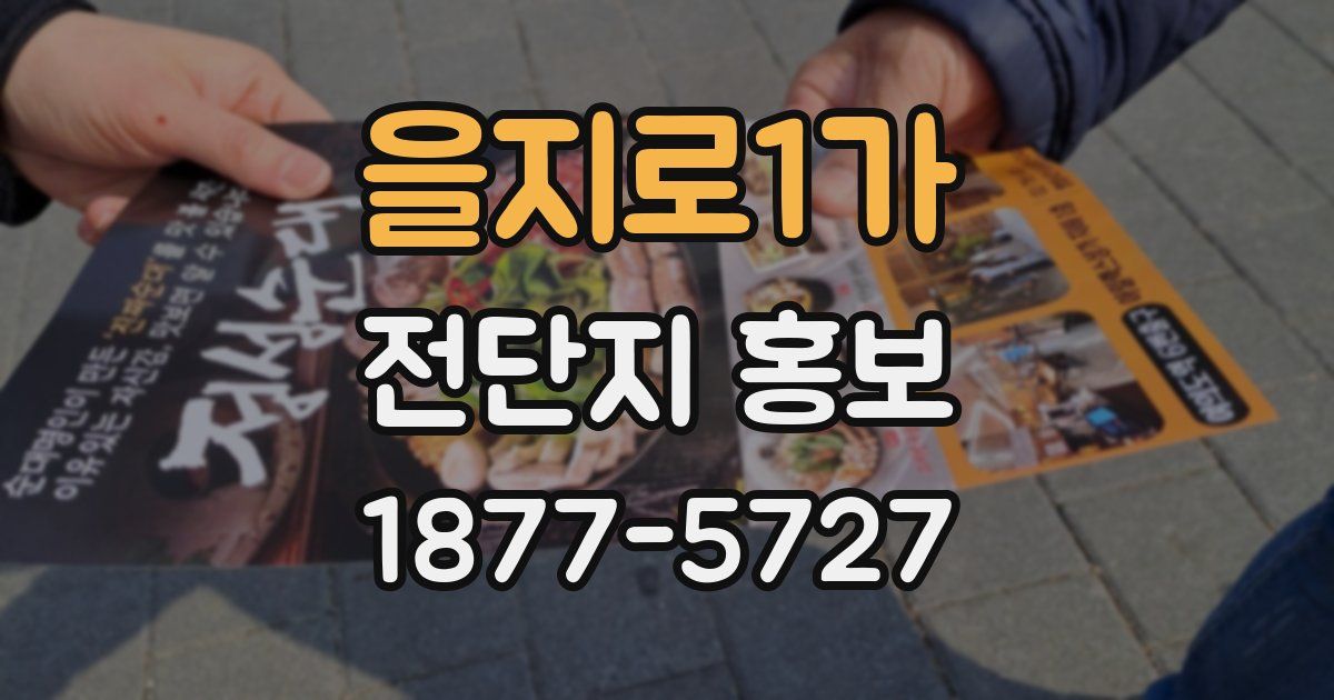 을지로1가 전단지 홍보