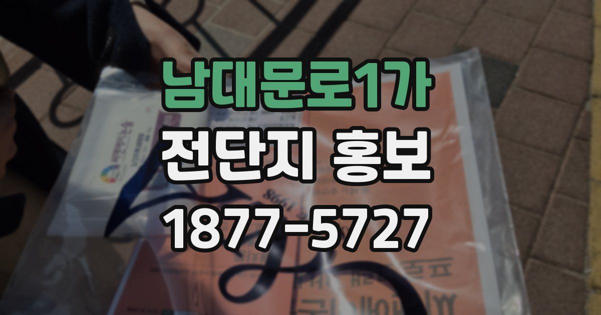 남대문로1가 전단지 홍보