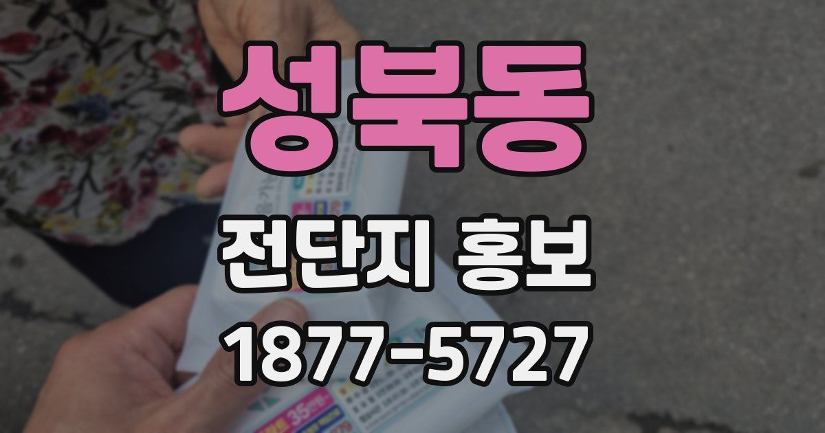 성북동 전단지 홍보