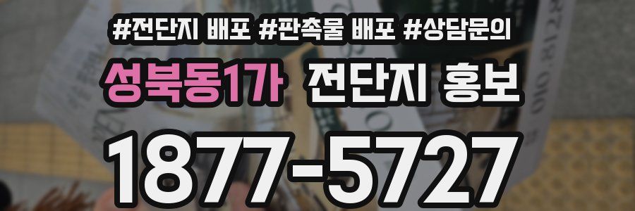 성북동1가 전단지 홍보