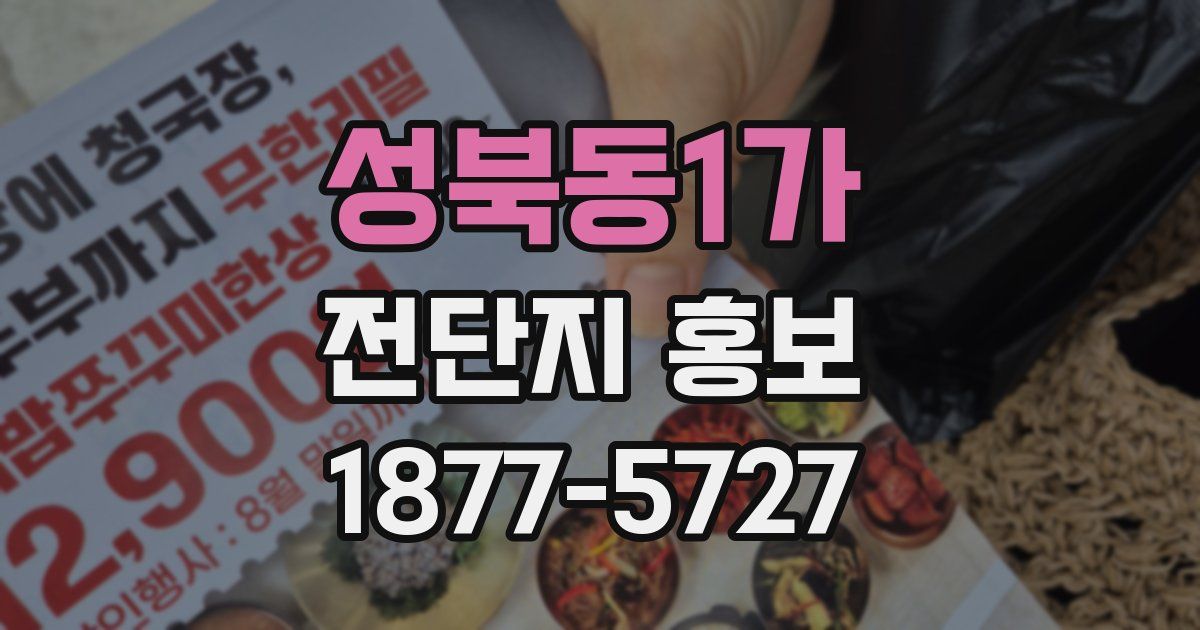 성북동1가 전단지 홍보