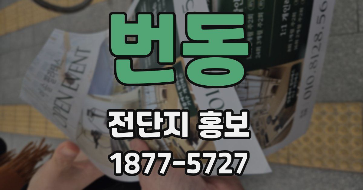 번동 전단지 홍보