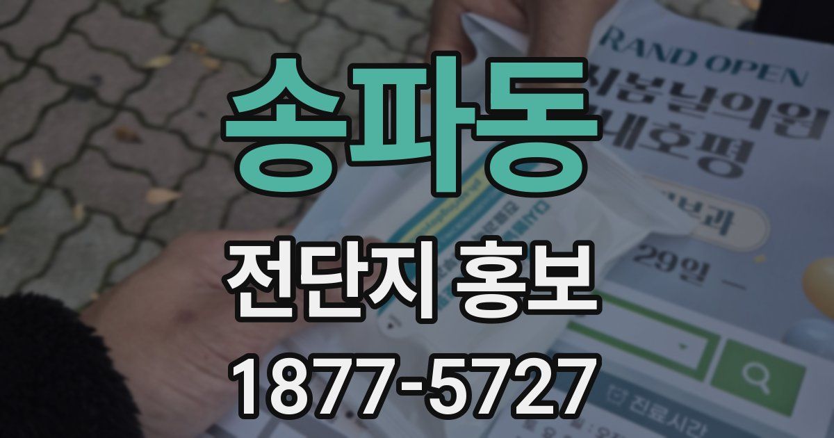 송파동 전단지 홍보