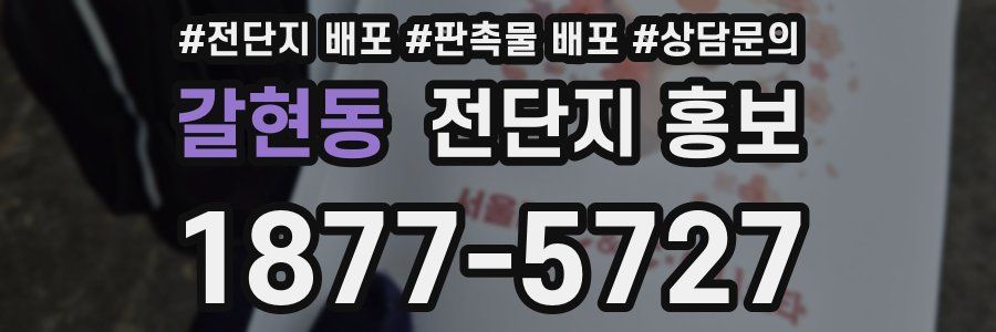 갈현동 전단지 홍보