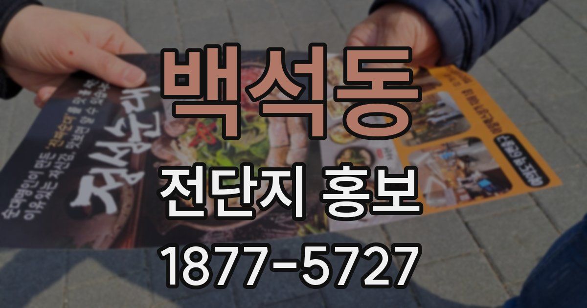 백석동 전단지 홍보