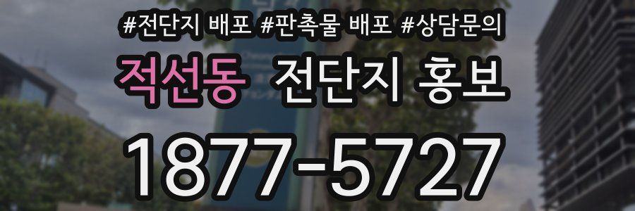 적선동 전단지 홍보