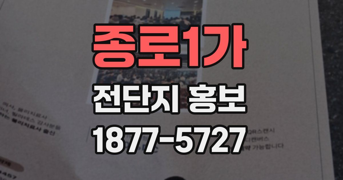 종로1가 전단지 홍보