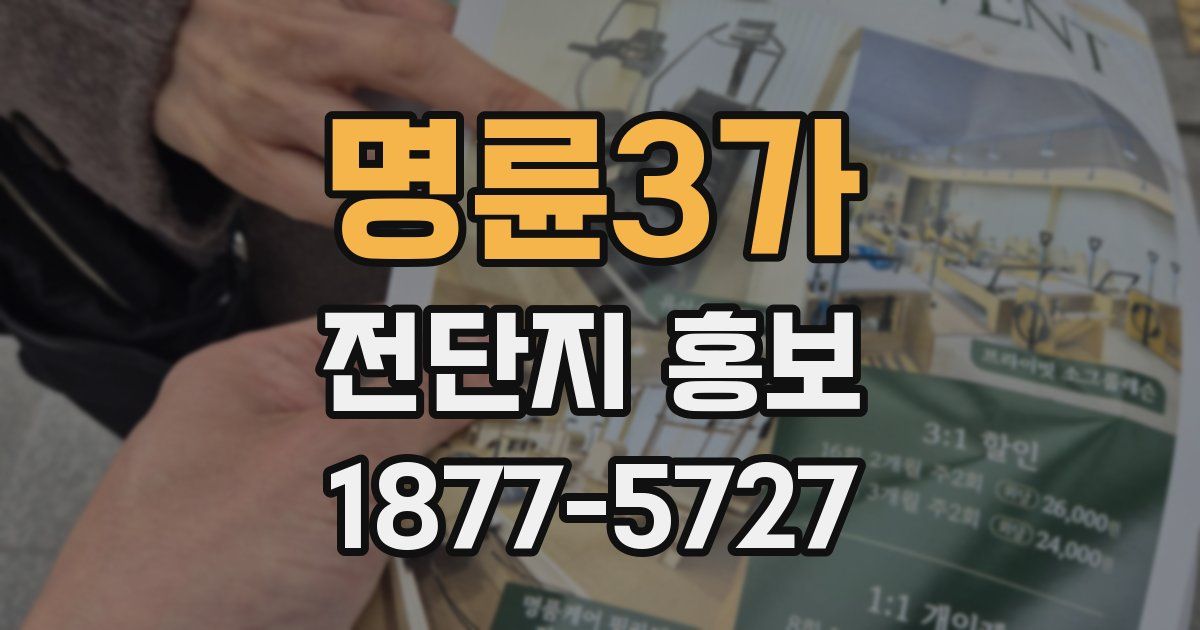 명륜3가 전단지 홍보