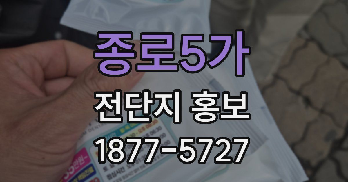 종로5가 전단지 홍보