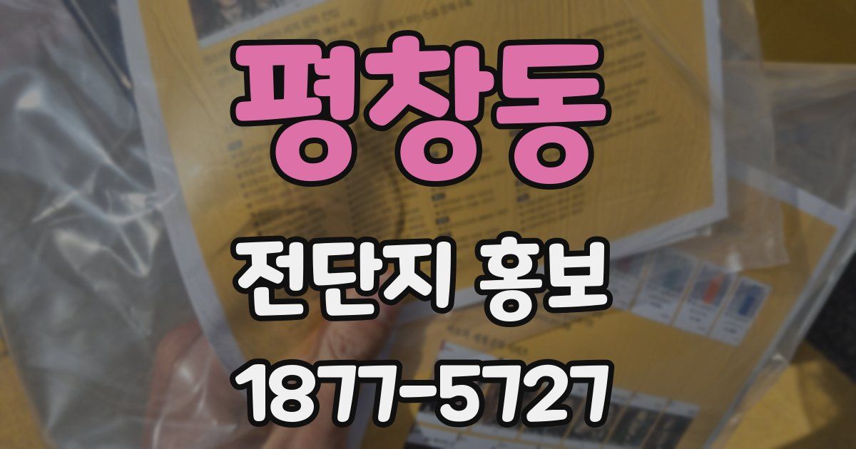 평창동 전단지 홍보