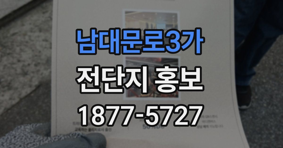 남대문로3가 전단지 홍보