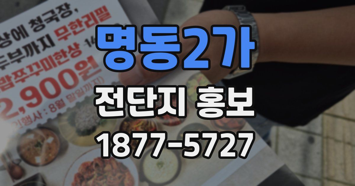 명동2가 전단지 홍보