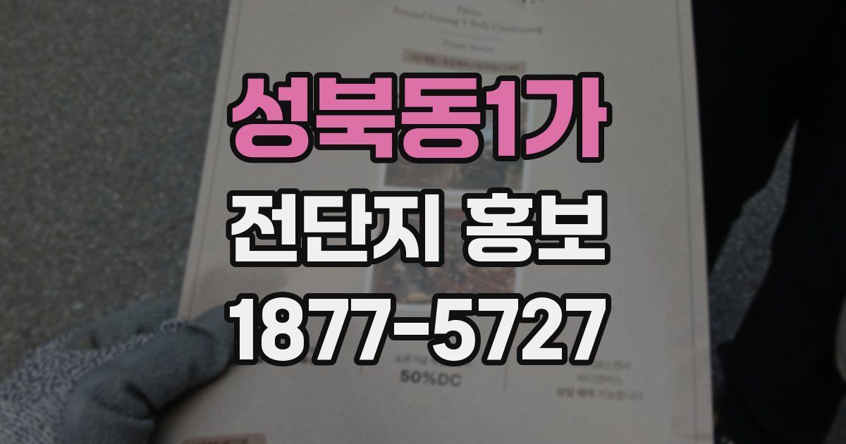 성북동1가 전단지 홍보