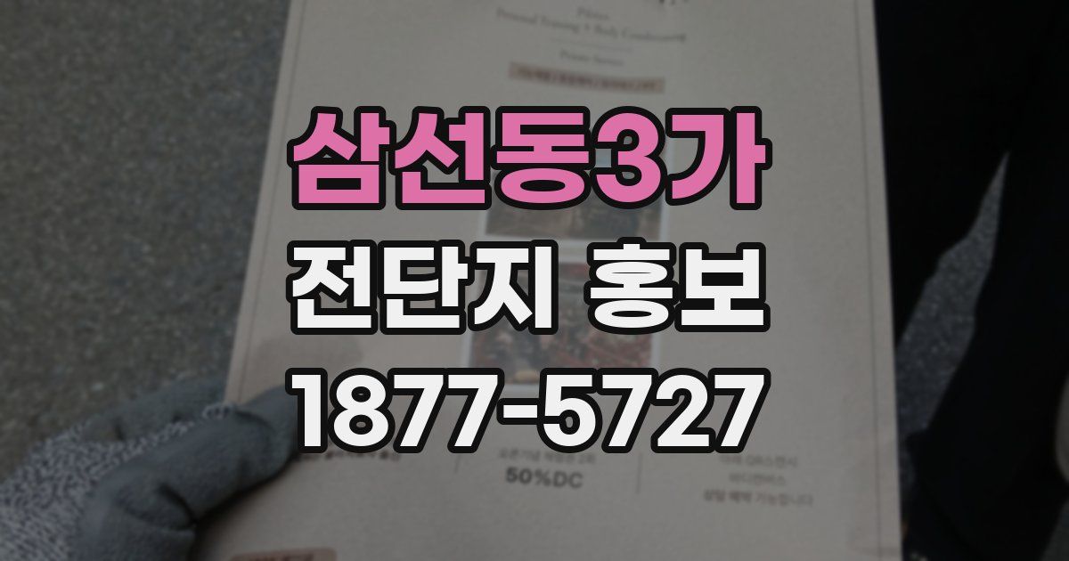 삼선동3가 전단지 홍보