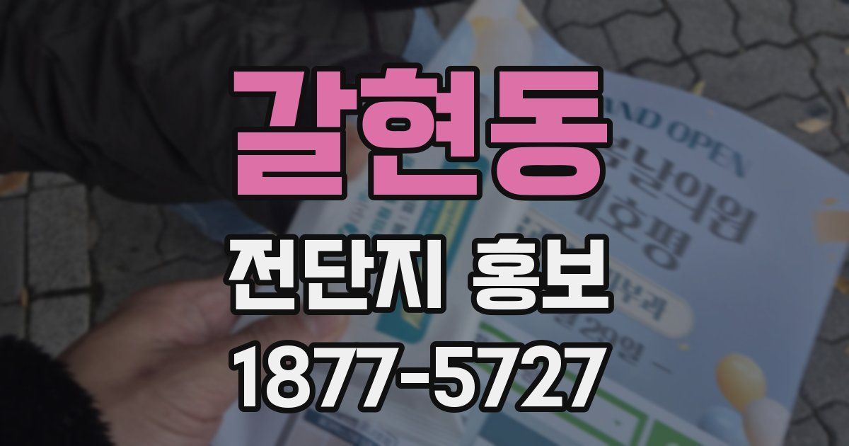 갈현동 전단지 홍보