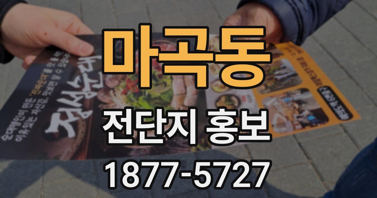 마곡동 전단지 홍보