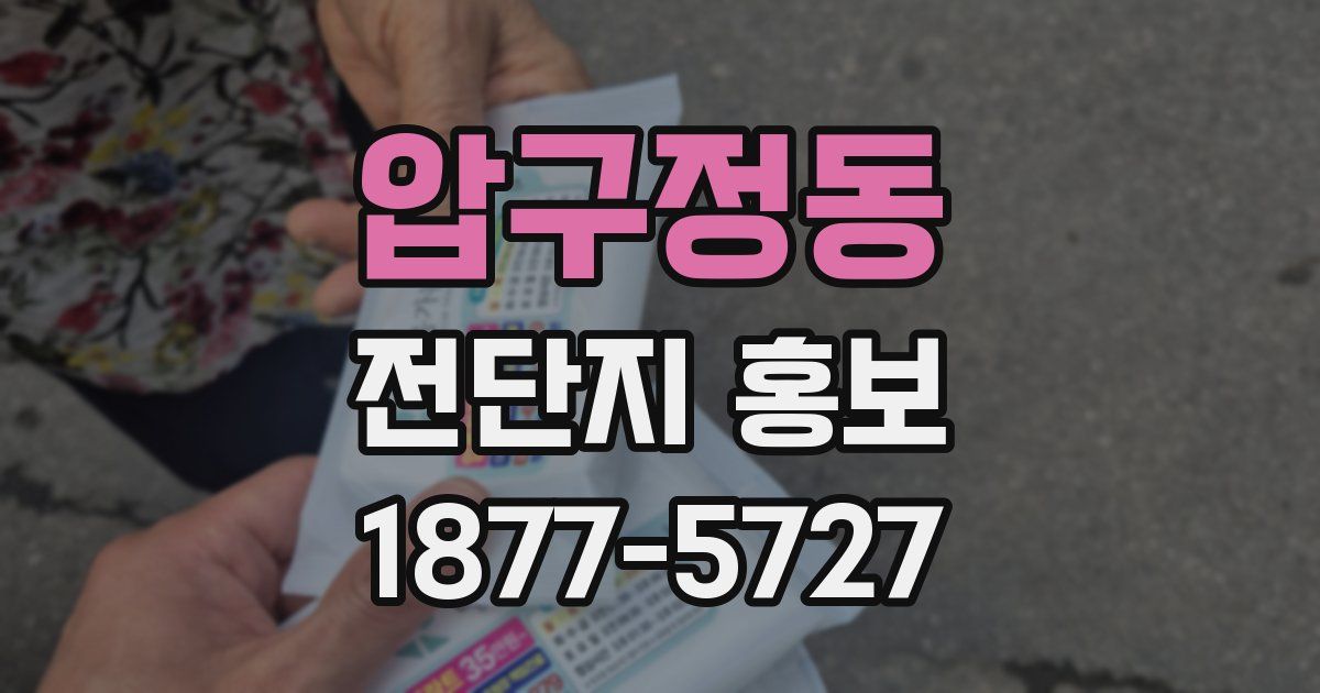 압구정동 전단지 홍보