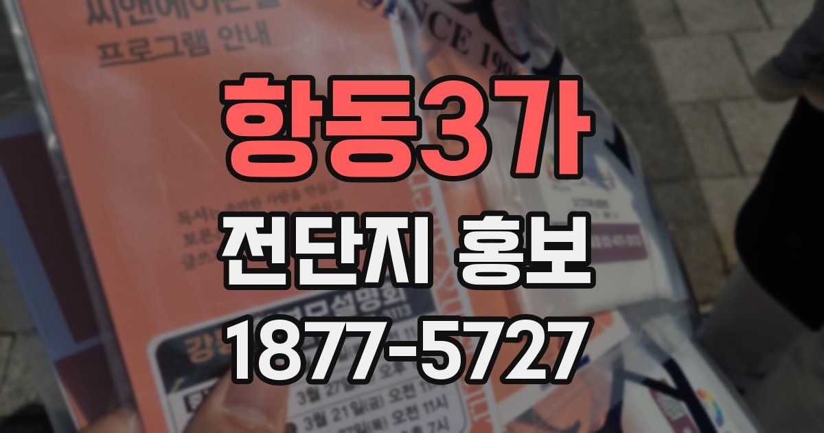 항동3가 전단지 홍보