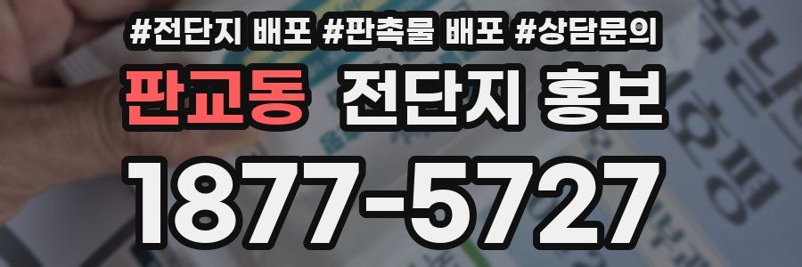 판교동 전단지 홍보