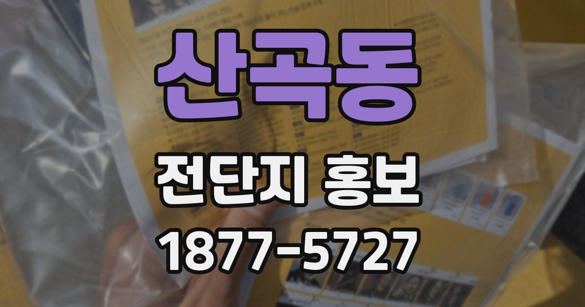 산곡동 전단지 홍보