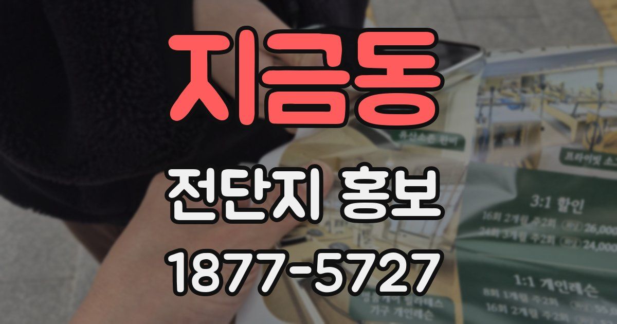지금동 전단지 홍보