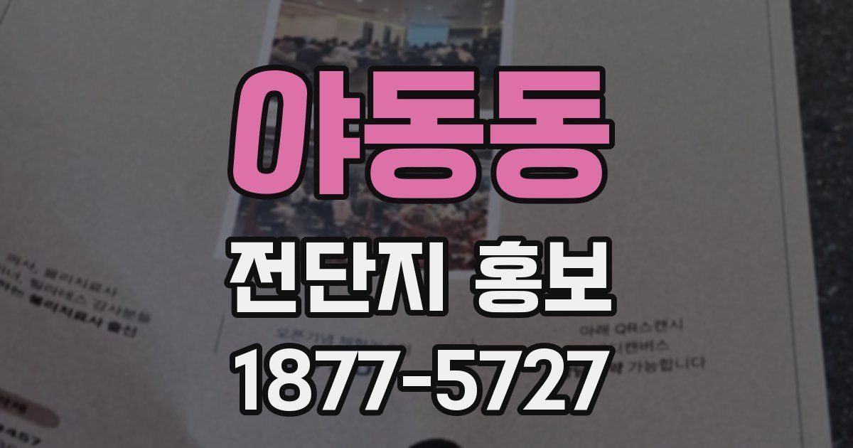 야동동 전단지 홍보