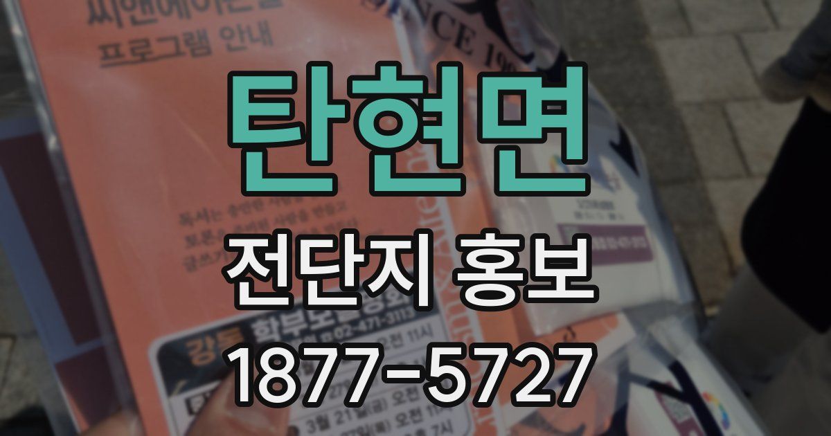 탄현면 전단지 홍보