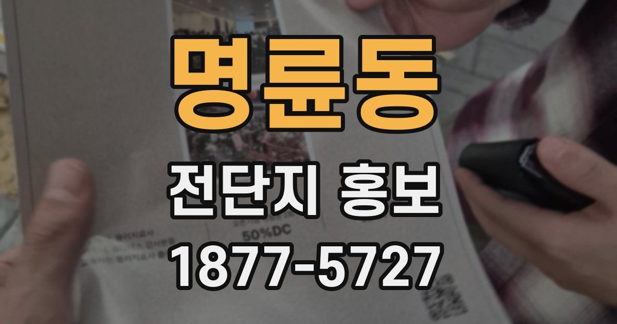 명륜동 전단지 홍보