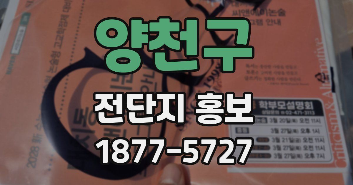 양천구 전단지 홍보