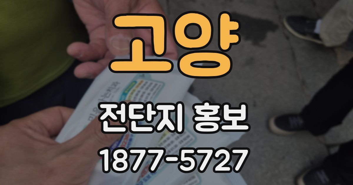 고양 전단지 홍보