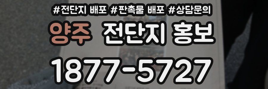 양주 전단지 홍보