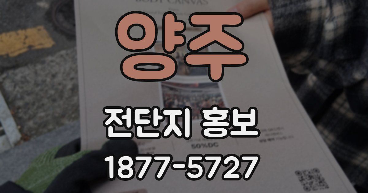 양주 전단지 홍보