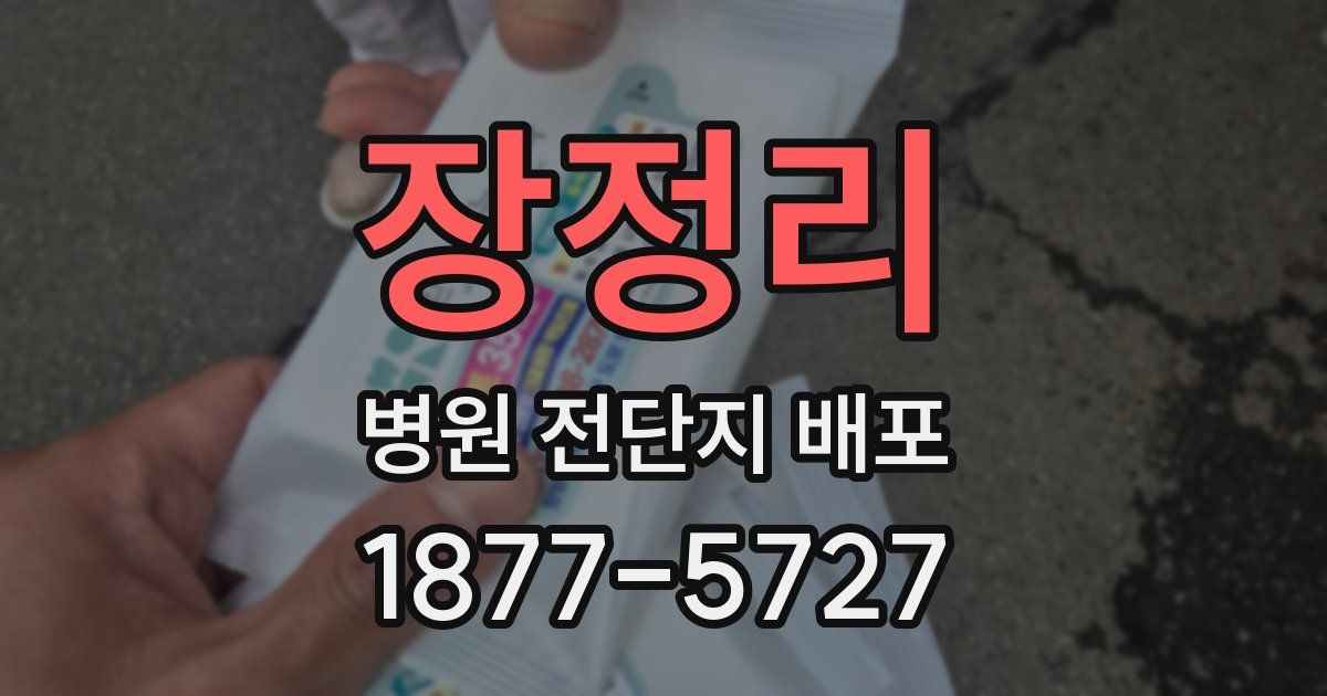 장정리 병원 전단지 배포