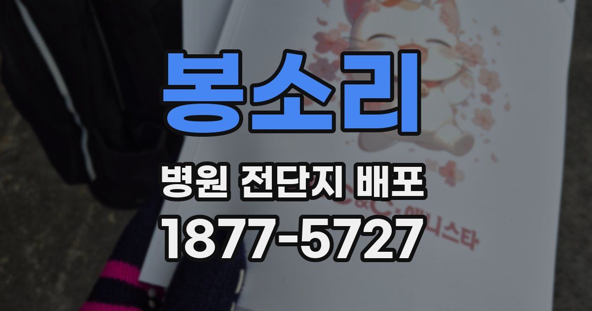 봉소리 병원 전단지 배포