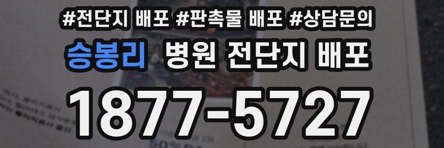승봉리 병원 전단지 배포